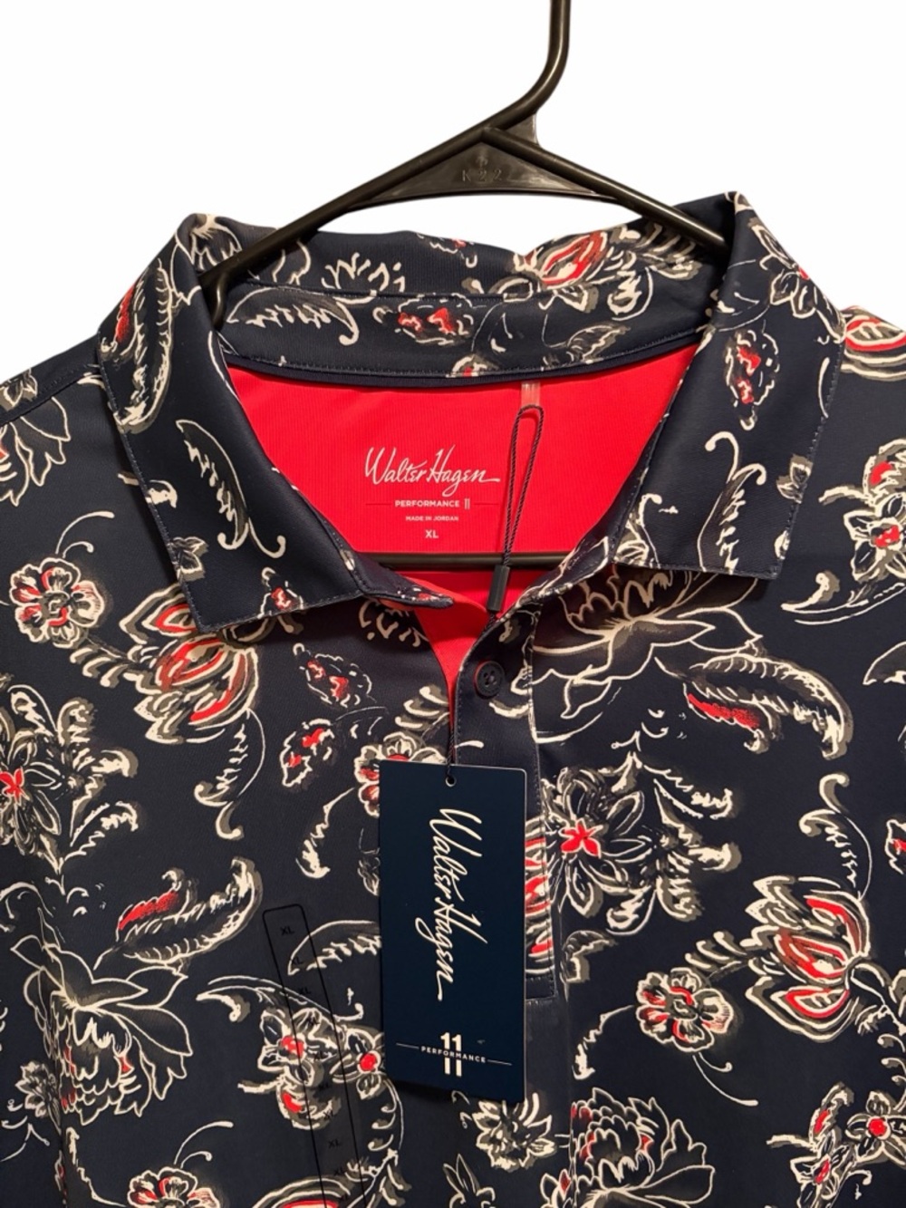 Walter Hagen Men’s Polo. “Scroll Flourishes Navy”. Size XL. New with tags - Picture 2 of 8